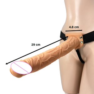 11 inch realistic hollow <b>strap</b>-<b>on</b> <b>Penis</b> sex toy Wearable dildo For Men For Women - Product Image 2