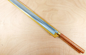 Couteau à fileter et à trancher professionnel pour thon, 27 pouces, en acier au carbone, avec manche en bois, écologique, pour la cuisine et le camping - Product Image 2
