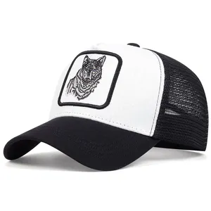 Casquette de baseball unisexe style trucker avec patch Lone Wolf, dos en maille respirante, pour sports de plein air, vintage, à visière snapback - Product Image 3