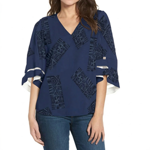 T-shirt décontracté surdimensionné pour femme avec impression personnalisée motif tribal polynésien – Vêtements féminins en dropshipping - Product Image 1