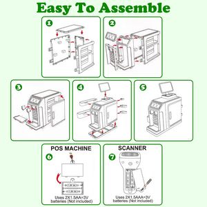 Juego de 48 Piezas de Juguetes de Caja Registradora, Escáner y Cafetera, Mini Supermercado, Juego de Roles de Tienda de Comestibles, Artículos de Comida de Juguete, 48 Piezas - Product Image 6