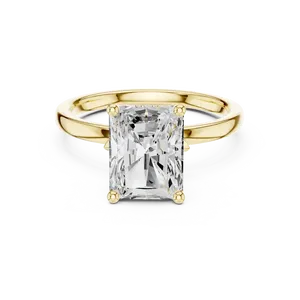 Anillo Solitario Contemporáneo con Diamante Redondo Brillante de 2 Quilates Cultivado en Laboratorio, con Cabeza de Collet, Cesta de Loto y Engaste de Oro Personalizado con Pavé - Product Image 5