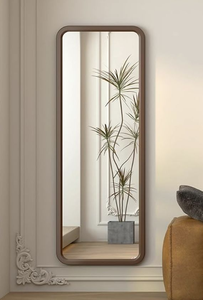 Miroir mural en bois sculpté à la main de forme unique - Product Image 2