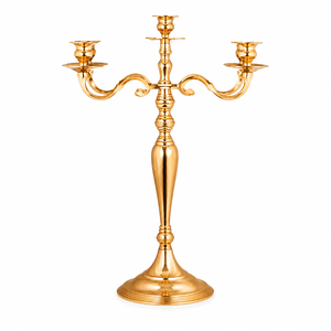 60cm <b>Gold</b> 5-Arm Aluminum <b>Candelabra</b> Candle Holder | Premium Christmas Birthday Wedding Centerpiece | Luxury Home Decor - Product Image 3