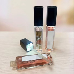Best Quality Cosmetic Makeup Lip Gloss LED Light <b>Mirror</b> Tube Screw Cap Taiwan Private Label High Pigment Matte Vegan <b>Plastic</b> 9ml - Product Image 1