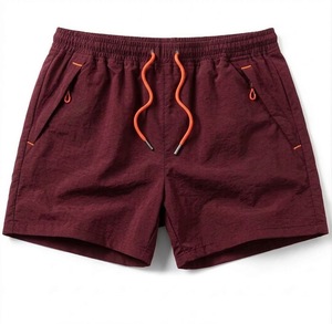 Shorts de course pour hommes, taille mi-haute, en maille/nylon, respirants, imperméables, séchage rapide, écoresponsables, avec fermeture élastique à la taille - Product Image 5