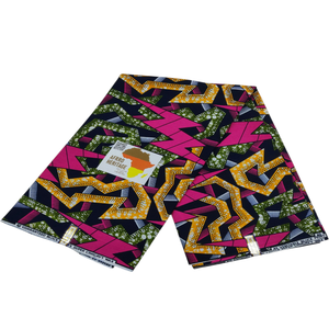 Tela africana Vlisco auténtica de lujo a bajo precio, estampada con cera, lavada, ecológica, con patrones abstractos y geométricos para bodas - Product Image 1