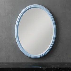 VILLA SINGLE <b>MIRROR</b> Light Blue Oval Minimalist Design Decorative Home Decor Bathroom Wall <b>Mirror</b> - Product Image 2
