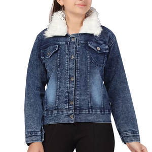 Chaqueta Vaquera de Mujer de Alta Calidad con Cuello de Piel Sintética, Algodón Lavado a la Piedra, Corte Casual, para Otoño, Largo Regular, Cierre con Botones - Product Image 1