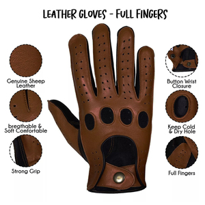 Gants de conduite en cuir véritable, style tendance, pour usage extérieur, sports d'hiver, voyages quotidiens, prix de gros, haute qualité - Product Image 4