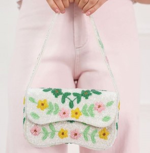 Elegante Bolso de Hombro con Bordado de Hojas Verdes y Cuentas, para Fiestas, Eventos, Regalos, Bolso de Mano Moderno, Bolso Tipo Clutch, Accesorio de Moda para Mujer - Product Image 6