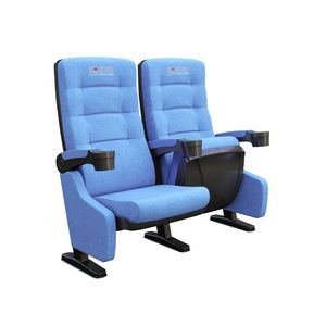 Chaise de cinéma en plastique commerciale 3D à double push back au design moderne avec accoudoirs pour l'école et les hôpitaux en vente! - Product Image 4