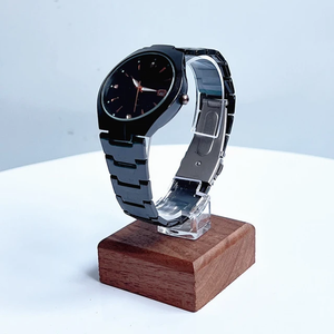Pantalla de reloj acrílica elegante 2025 con soporte de madera para un fácil montaje personalizable Diseño moderno y elegancia natural - Product Image 1
