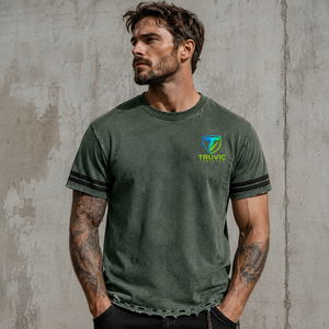 Men Vintage Washed <b>T</b> <b>Shirt</b> Distressed Cotton Fabric Soft Feel Faded Finish Relaxed Construction Short Sleeve Casual Apparel OEM - Product Image 1