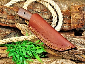 Cuchillo de caza hecho a mano de acero de Damasco con punta caída y mango de madera, cuchillo táctico EDC para hombres, diseño personalizado. - Product Image 2