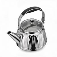 Bouilloire à eau texturée diamant 2L en acier inoxydable 304 durable avec poignée ergonomique pour la cuisine domestique et l'utilisation en extérieur