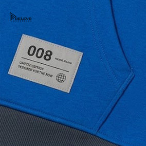 Wholesale <b>Men's</b> Heavy Weight 100% Cotton <b>Fleece</b> Eco-Friendly Hoodie Dark <b>Grey</b> Body Royal Blue Hood Sleeves Kangaroo Pocket - Product Image 4