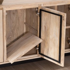 Vandana Autumn Vision 180cm solid mango wood <b>sideboard</b> with 3 doors and drawers - Product Image 6