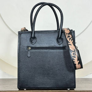 Sac fourre-tout en cuir véritable pour femme, style boutique western, en cuir de vachette repoussé, sac à main de cowgirl, sac à bandoulière - Product Image 5