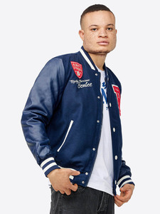 Chaqueta Varsity sin Cuello de Alta Calidad con Logotipo Bordado Personalizado para Hombre - Product Image 3