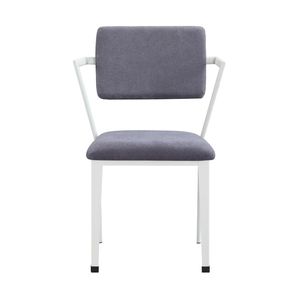 Sedia da Ufficio Industriale in Tessuto Grigio con Finitura Bianca - Product Image 2