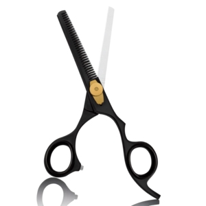 Ciseaux de coiffure professionnels Harbor Industry à revêtement noir pour la coupe des cheveux, ciseaux de salon, étui en cuir - Product Image 2