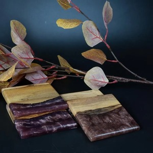 Hot Item Eco-Friendly Epoxy Resin Wood <b>Coasters</b> Resin Art Supplies For Kitchenware <b>Set</b> From Vietnam with Holder Model Handmade - Product Image 4