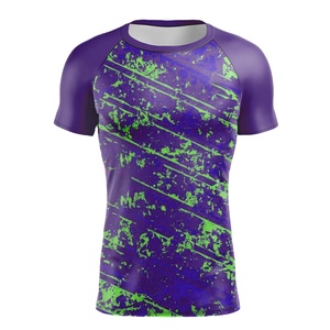 Custom Design Your Own Brand Rashguard Short Sleeve Men's Polyester Quick Dry Sports Running Short Sleeve <b>Compression</b> <b>Shirt</b> - Product Image 1