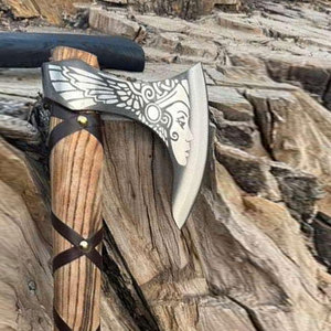 Hacha Tradicional Estilo Vikingo, Hecha a Mano con Mango de Madera, Herramienta para Acampar al Aire Libre y Trabajos en Madera, Decoración Nórdica, Regalo para Coleccionistas - Product Image 5
