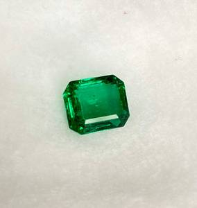 Émeraude naturelle de Zambie, taille carrée, pierre précieuse authentique, bijou haut de gamme - Product Image 1