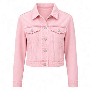 Veste en jean durable pour femme, en laine, style décontracté, mode urbaine, avec boutons, vente en gros, OEM - Product Image 2