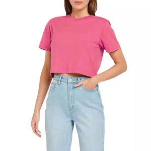 Camiseta de Algodón de Corte Holgado para Mujer, Marca Privada, Ligera, Cómoda y Moderna, Combina con Cualquier Estilo, Bordado de Logotipo Personalizado - Product Image 1