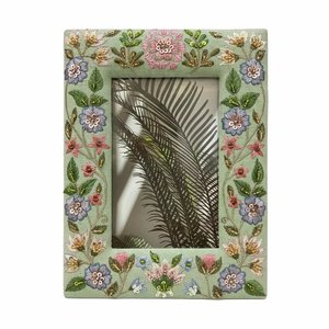 Floral Embroidered Wall <b>Mirror</b> Fabric Hanging <b>Mirror</b> Decorative Home Decor Vertical Mount - Product Image 1