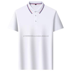 Polo à manches courtes ample d'été, sans repassage, à col slim, avec logo personnalisé OEM, broderie, imprimé, élastique, anti-boulochage - Product Image 1