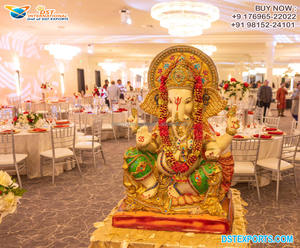 รูปปั้นพระพิฆเนศดั้งเดิมของ Shankh Ganesha ไฟเบอร์สำหรับตกแต่งงานแต่งงานรูปปั้นพระพิฆเนศ FRP ตกแต่งงานแต่งงานรูปปั้นพระพิฆเนศ - Product Image 3