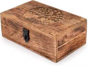 Elegante Caja de Joyería Rectangular de Madera Hecha a Mano para Mujer, con Compartimentos para Anillos, Collares y Pulseras, Regalo para Días Festivos - Product Image 2