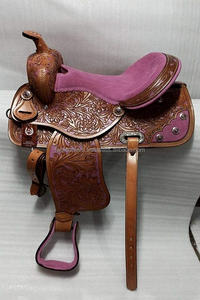 Selle de cheval de plaisir occidental faite à la main de qualité supérieure en cuir véritable pour l'équitation, le reining, la corde en gros - Product Image 2