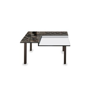 Luxury Round Metal Coffee <b>Table</b> with Genuine Marble Top Premium Interior Furniture - Product Image 4