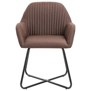 Chaises de salle à manger modernes, pieds en métal rembourrés en polyester marron, design contemporain, lot de 2 - Product Image 3