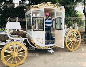 Carruaje de Caballos para Entrada Nupcial de Cuento de Hadas para Eventos de Boda, Carruaje de Entrada de Novia con Temática de Calabaza de Cenicienta de 4 Ruedas para 4-6 Personas, Reino Unido - Product Image 3