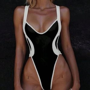 Traje de baño de una pieza para mujer con tiras cruzadas en la espalda - Product Image 3