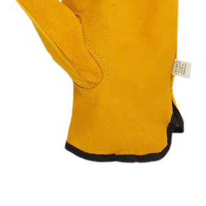 Custom Soft Goatskin Leather Mens <b>Driver</b> <b>Gloves</b> Anti Slip Breathable Anti-Cut Anti-Freeze Custom Logo Yellow Work <b>Gloves</b> for - Product Image 6