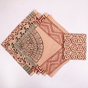 Colección de Verano: Juego de Pañuelos de Algodón Estampados Estilo Bagru Hechos a Mano, Pañuelos Vintage de Lujo, Los Mejores Accesorios para el Cabello - Product Image 4