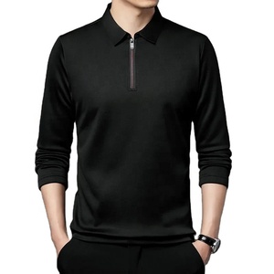 Polo de Punto de Manga Larga Color Borgoña para Hombre, Corte Regular, Estilo Casual, Color Sólido, Cuello con Cierre Frontal - Product Image 6