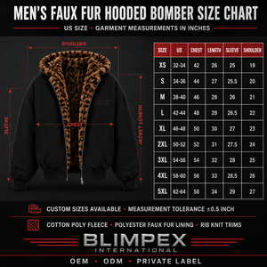 Veste bomber à capuche doublée de fausse fourrure pour homme, sur mesure, imprimé léopard, chaude, grande taille, pour l'hiver - Product Image 6