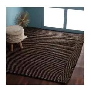 Recién llegado, precio de fábrica, forma rectangular, diseño clásico, Material de yute 100%, alfombras de suelo bordadas hechas a mano a precio barato - Product Image 1