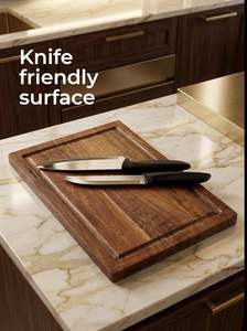 Tabla de Cortar de Madera de Acacia Premium para Cocina, Tabla de Cortar Resistente y Sólida con Ranura para Jugos, para Verduras y Alimentos Cotidianos - Product Image 4