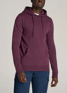 เสื้อสเวตเชิ้ตมีฮู้ดสีเบอร์กันดีสำหรับผู้ชาย แบบสวมหัว มีเชือกผูกฮู้ด และกระเป๋าหน้าแบบจิงโจ้ เหมาะสำหรับใส่ลำลอง - Product Image 2