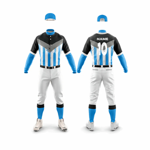 Ensemble Maillot de Baseball Personnalisé Homme Vert et Noir avec Pantalon Blanc – Anti-humidité, Manches Courtes, Boutons, Uniforme Adulte Rayé Sublimé - Product Image 4