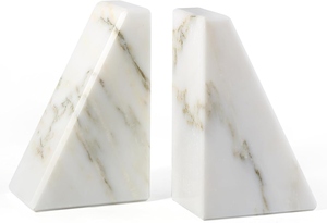 Hot Selling Marble <b>Book</b> Ends White Decorative Natural <b>Book</b> Stopper Unique Decorative Bookend for Home Shelves Library decor - Product Image 4